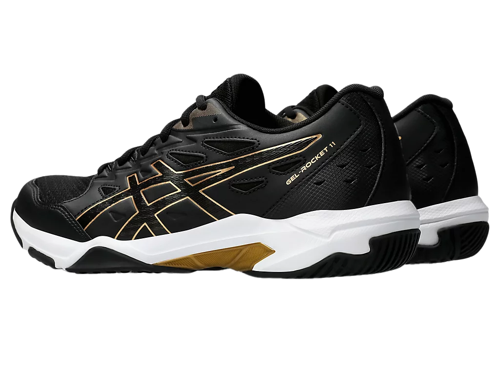 Asics Gel - Rocket 11 Black / Pure Gold Pickleball Shoes (Men)
