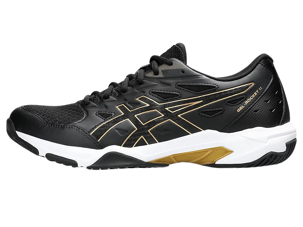 Asics Gel - Rocket 11 Black / Pure Gold Pickleball Shoes (Men)