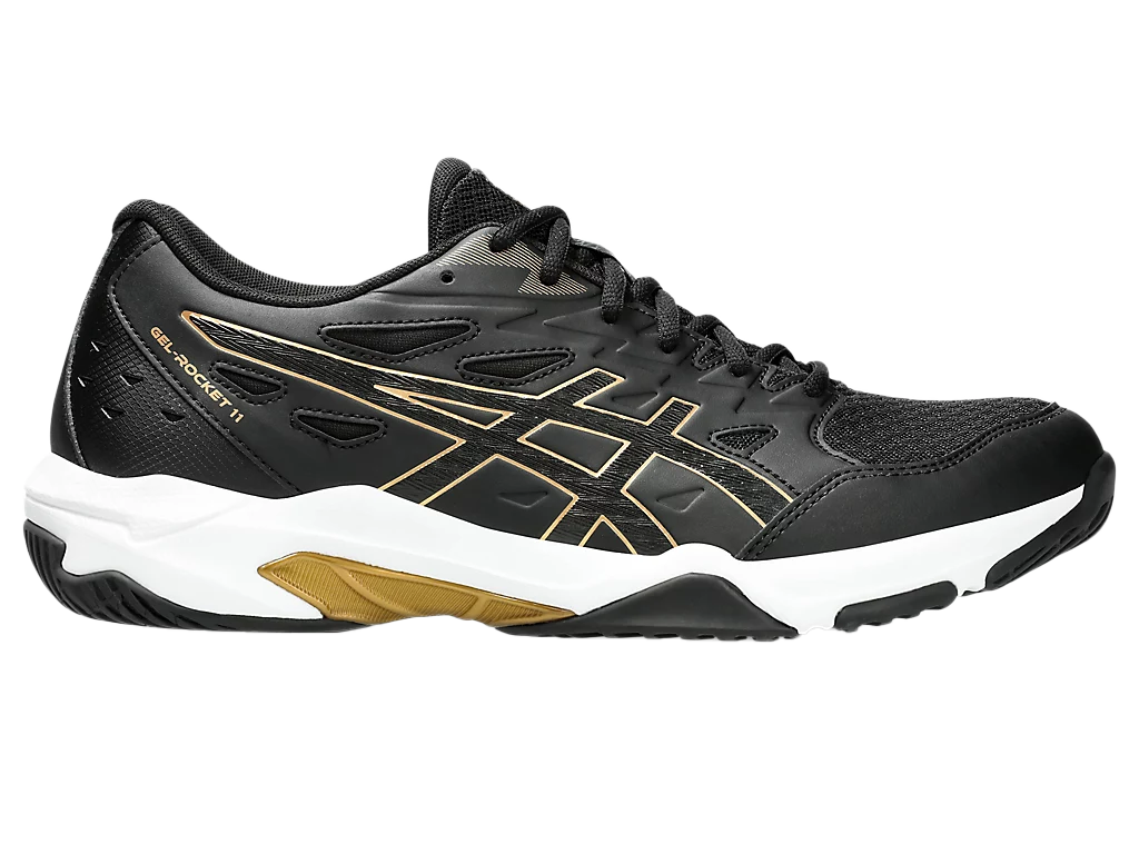 Asics Gel - Rocket 11 Black / Pure Gold Pickleball Shoes (Men)