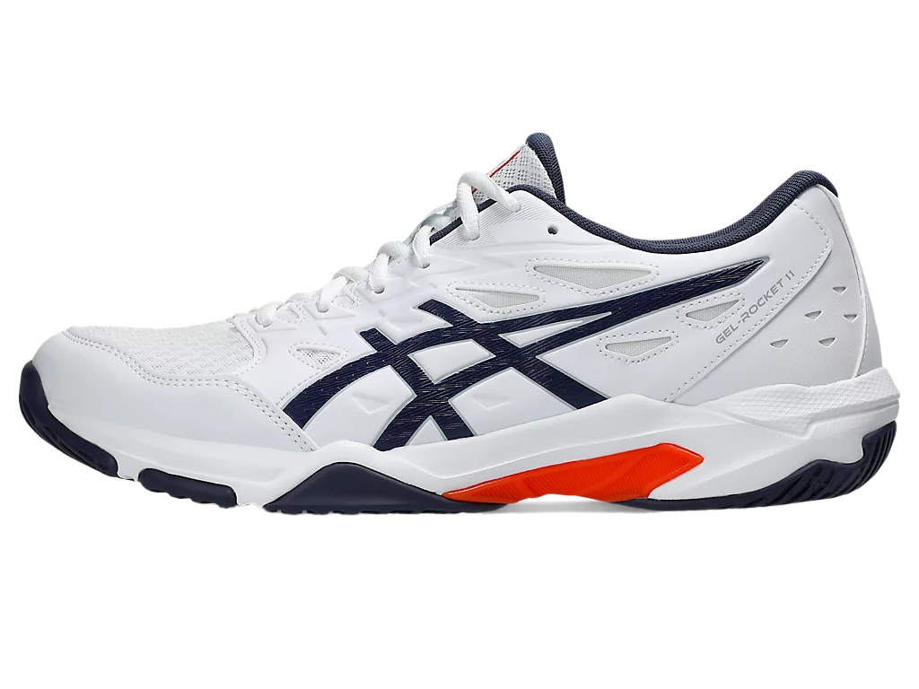 Asics Gel-Rocket 11 Pickleball Shoes - White / Indigo Fog (Unisex)