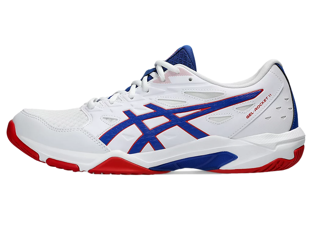 Asics Gel-Rocket 11 White / Asics Blue Pickleball Shoes (Unisex)