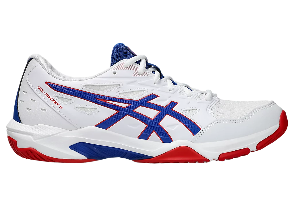 Asics Gel-Rocket 11 White / Asics Blue Pickleball Shoes (Unisex)