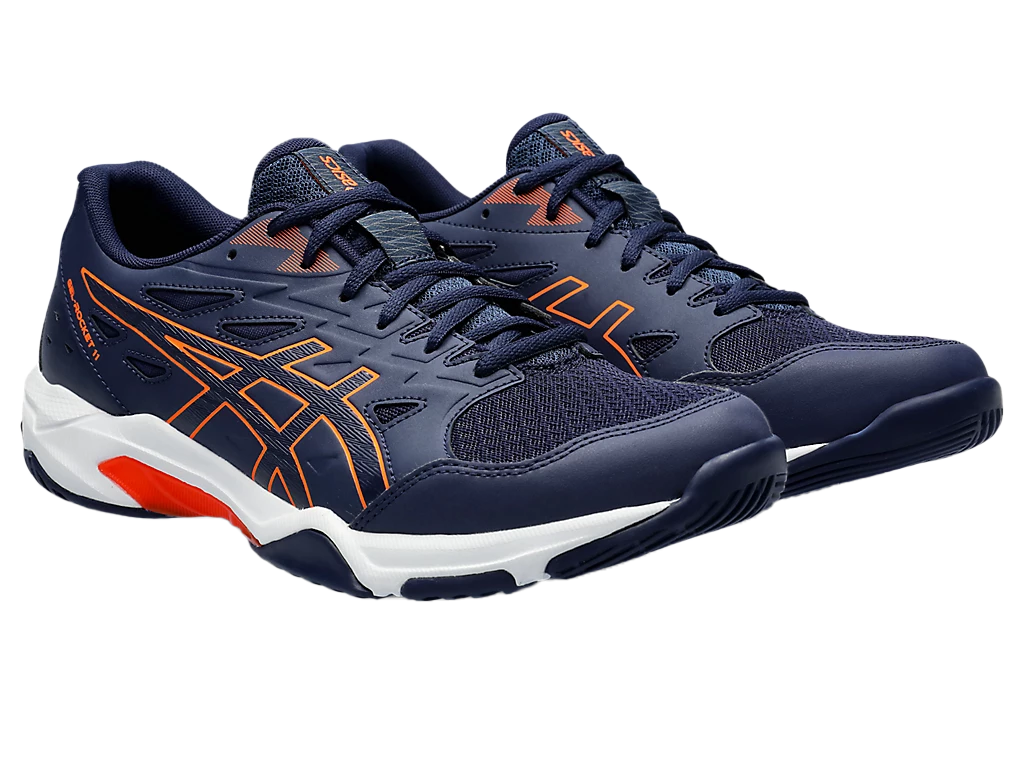 Asics Gel - Rocket 11 Peacoat / Shocking Orange Pickleball Shoes (Men)