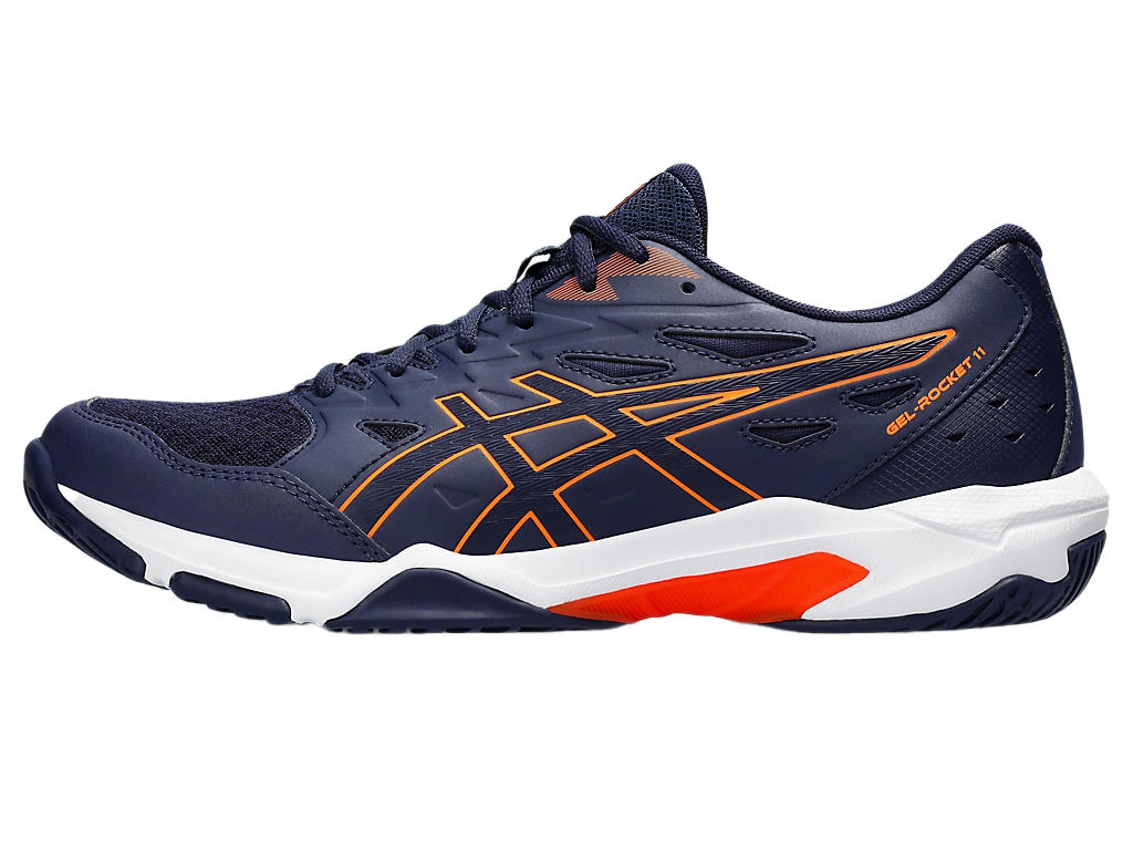 Asics Gel - Rocket 11 Peacoat / Shocking Orange Pickleball Shoes (Men)