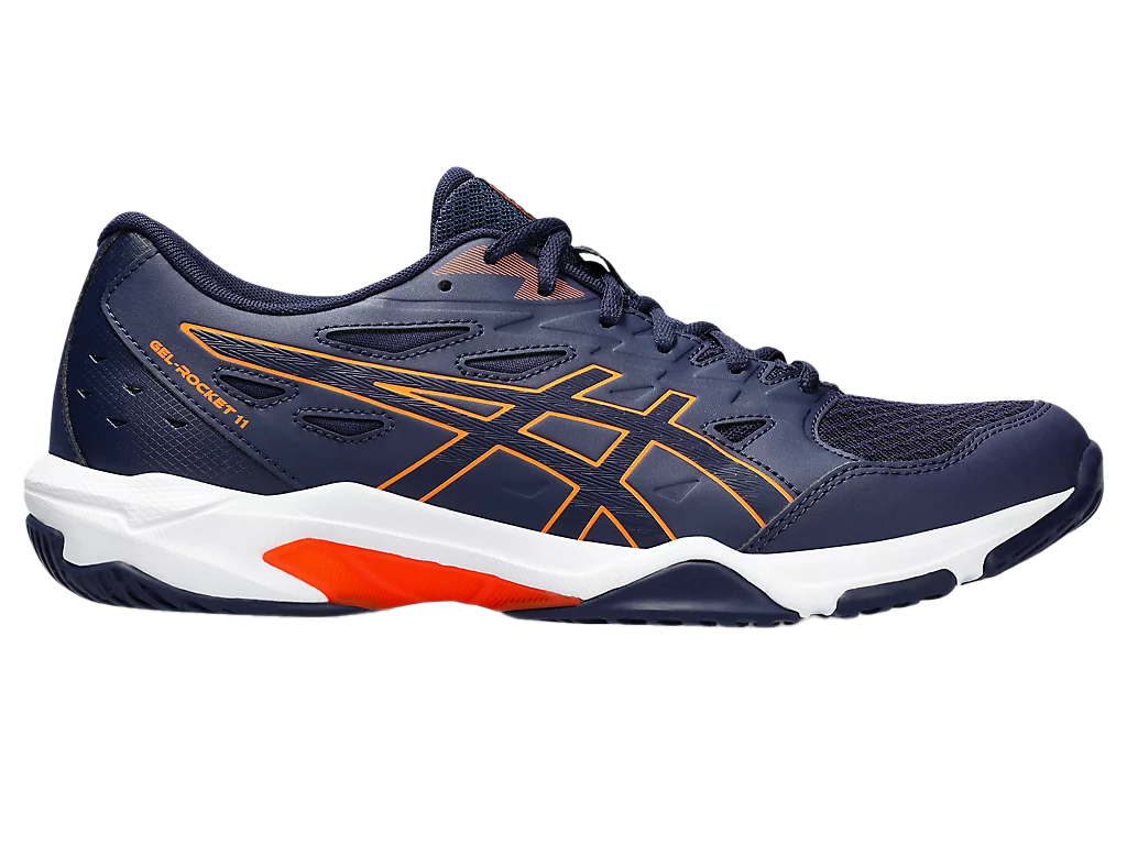 Asics Gel - Rocket 11 Peacoat / Shocking Orange Pickleball Shoes (Men)