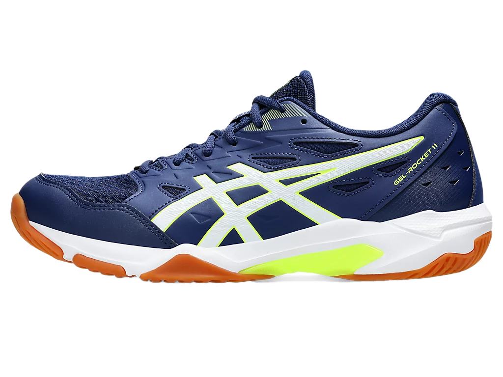 Asics Gel-Rocket 11 Blue Expense / Safety Yellow Pickleball Shoes (Men's)