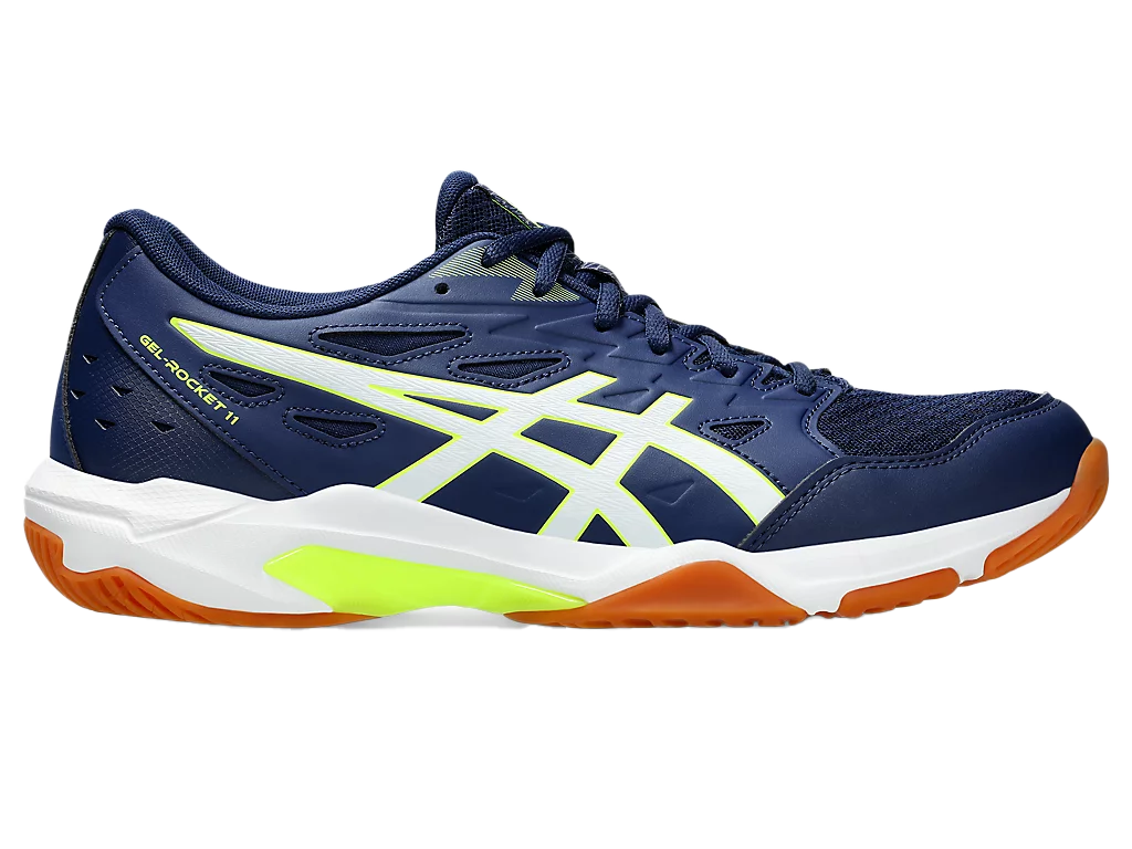 Asics Gel-Rocket 11 Blue Expense / Safety Yellow Pickleball Shoes (Men's)