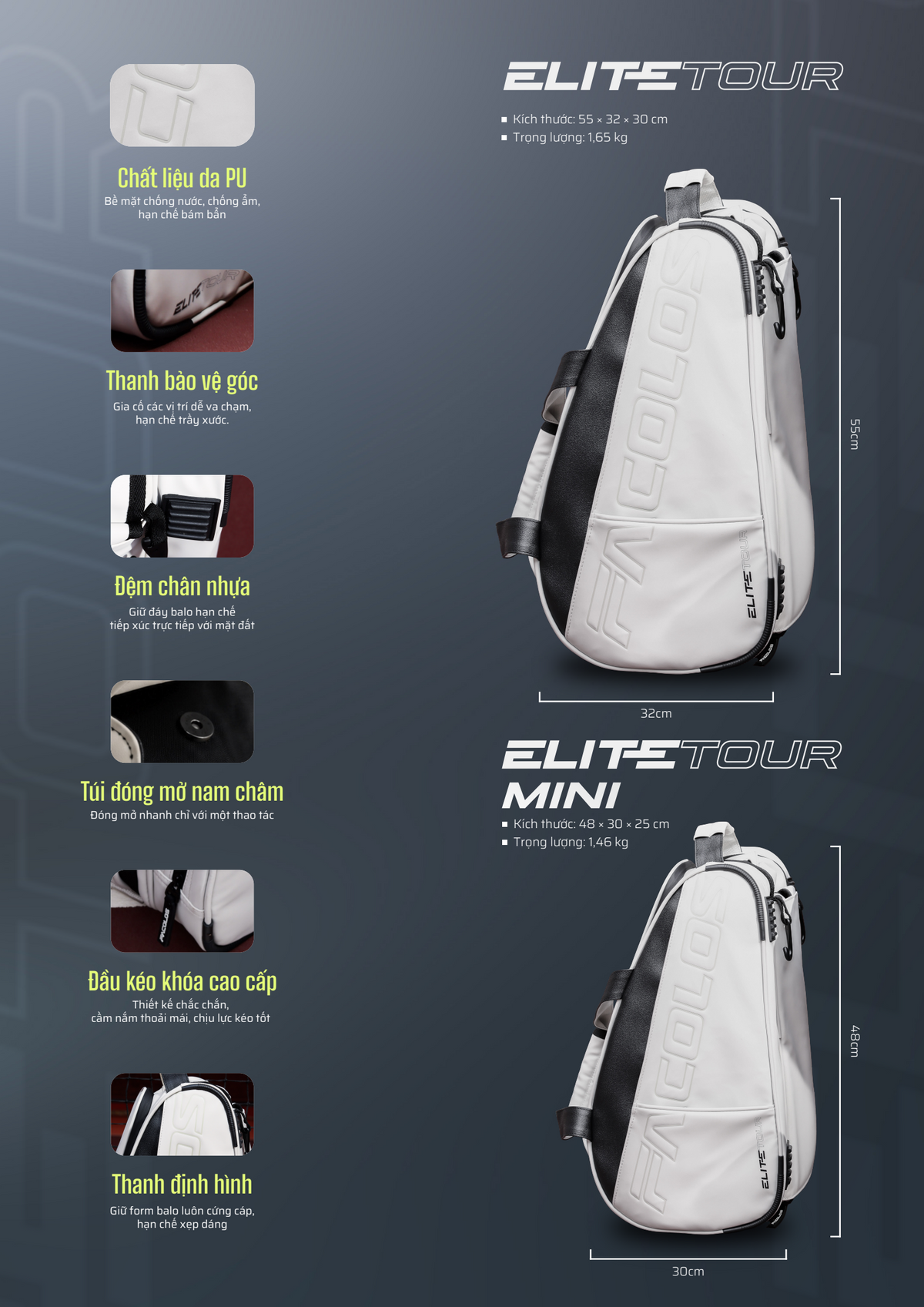 Facolos Elite Tour Mini Pickleball Backpack