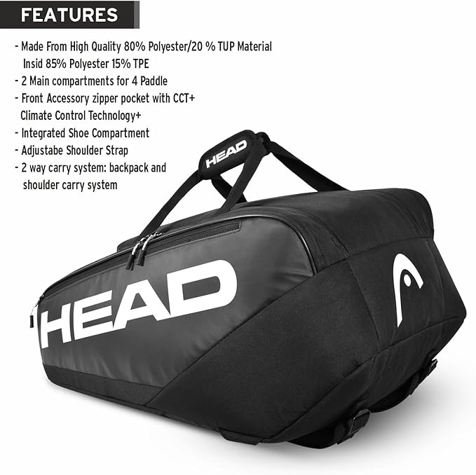 Head Pro Bag M BKWH Pickleball Bag