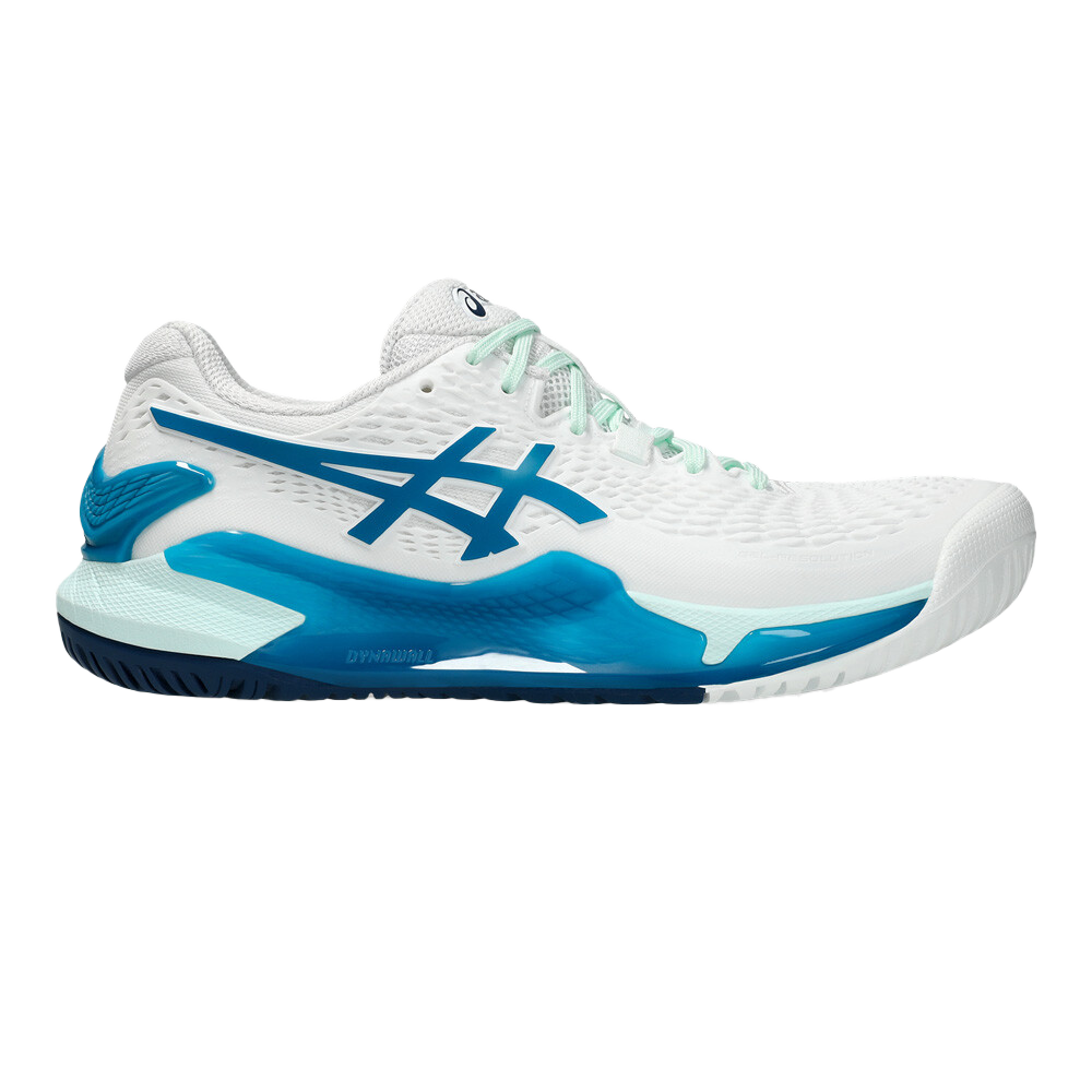 Gel-Resolution 9 White / Teal Blue Women's Pickleball Shoes