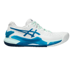 Gel-Resolution 9 White / Teal Blue Women's Pickleball Shoes