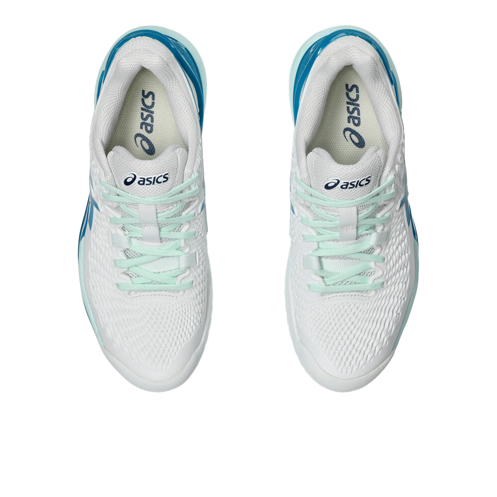 Gel-Resolution 9 White / Teal Blue Women's Pickleball Shoes
