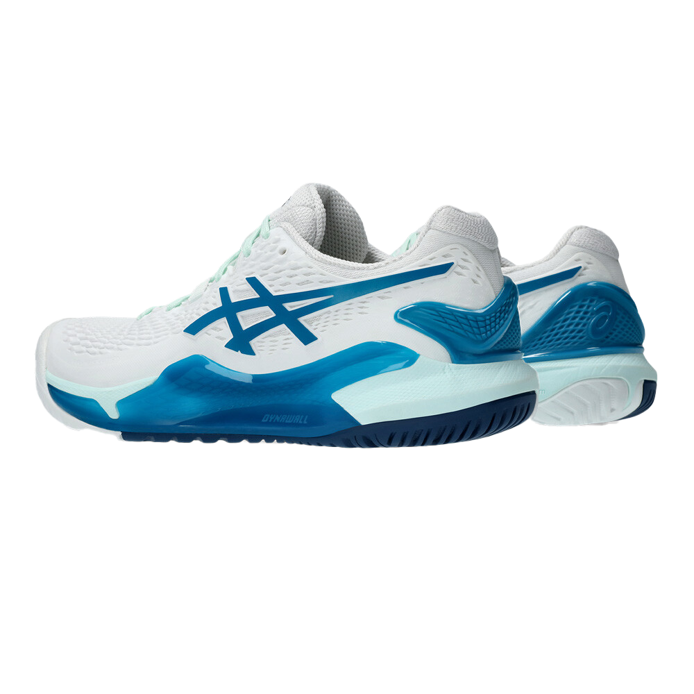 Gel-Resolution 9 White / Teal Blue Women's Pickleball Shoes