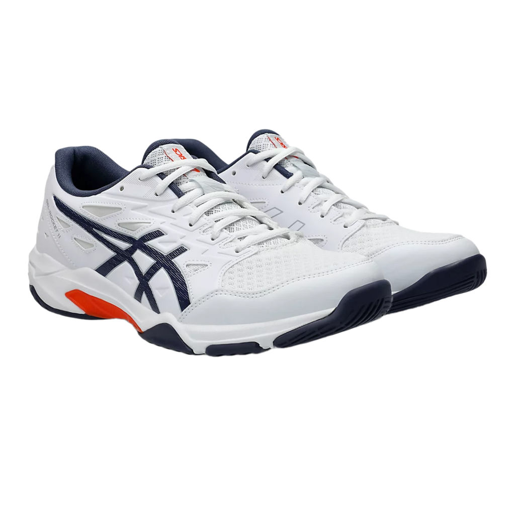 Asics Gel-Rocket 11 Pickleball Shoes - White / Indigo Fog (Unisex)