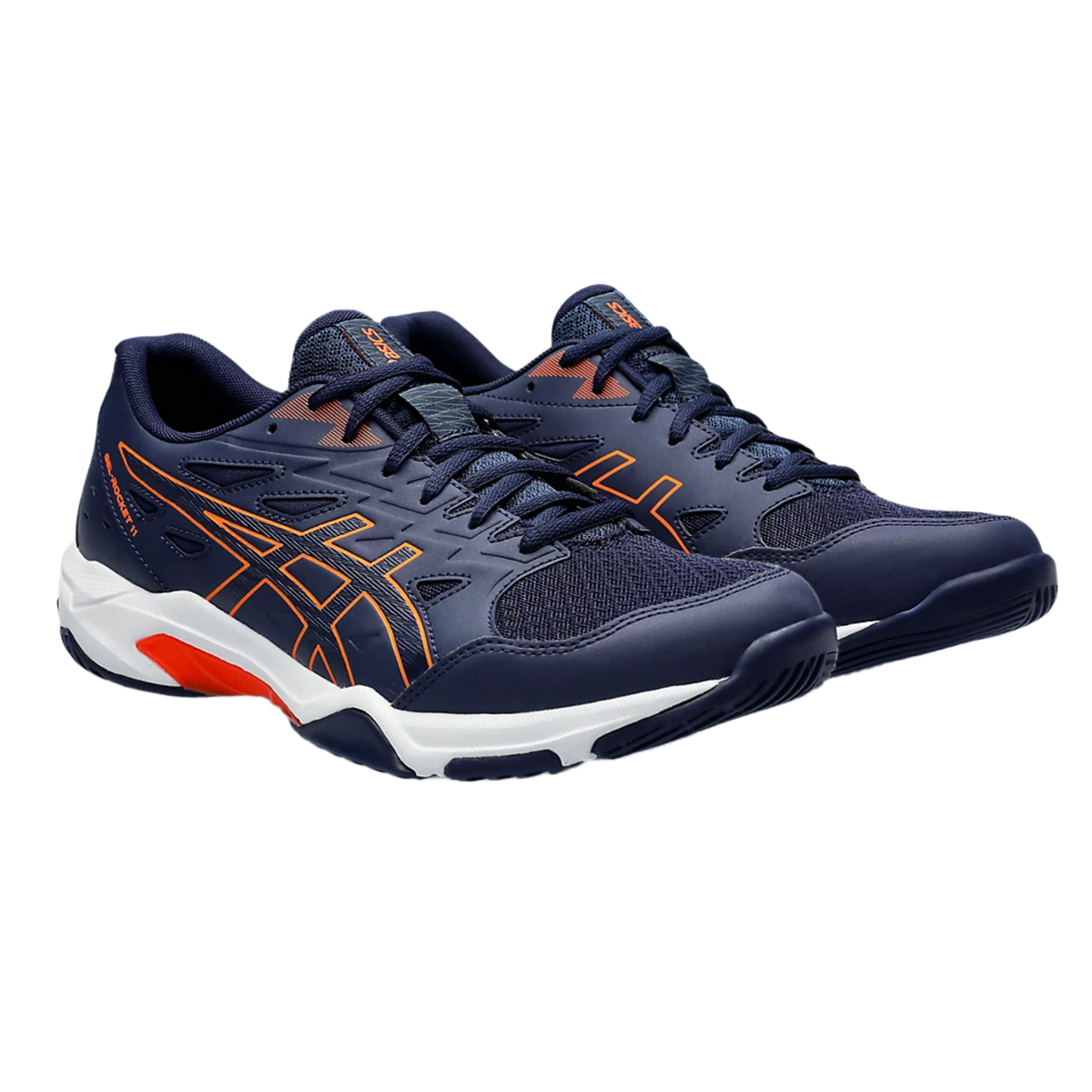Asics Gel - Rocket 11 Peacoat / Shocking Orange Pickleball Shoes (Men)
