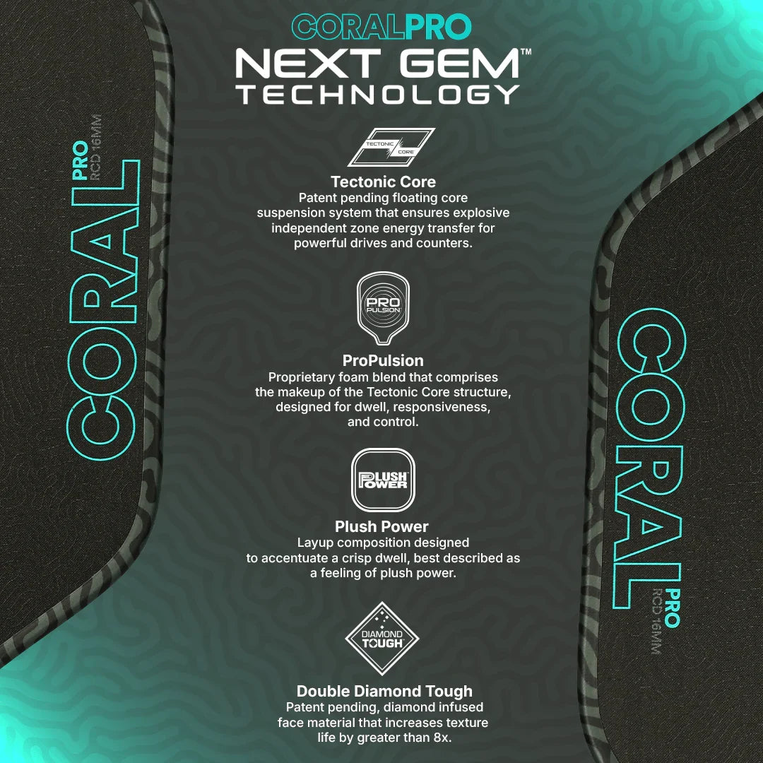 Six Zero Coral Pro RCD-W Pickleball Paddle