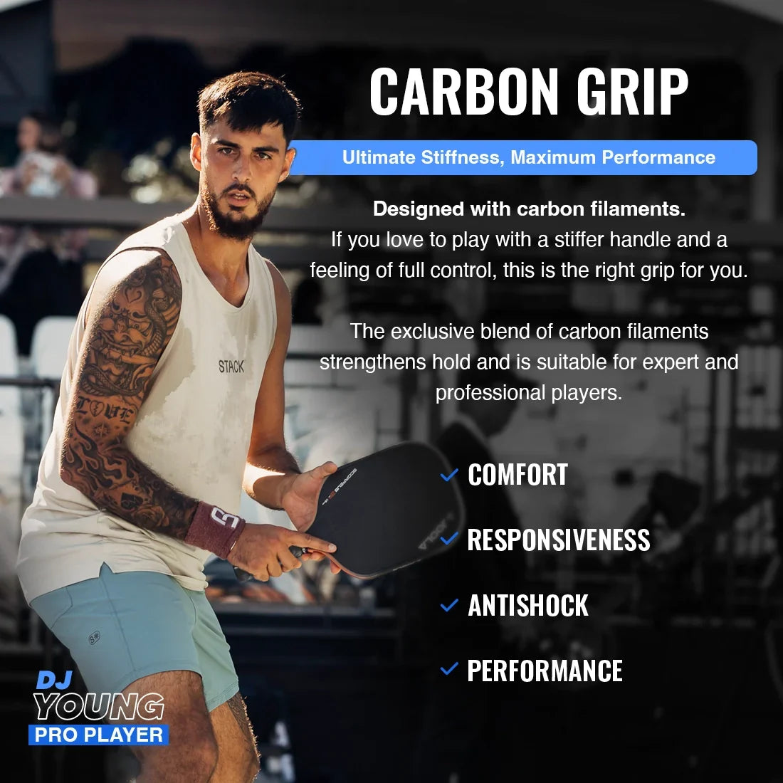 Hesacore Carbon Grip Pickleball Paddle Undergrip