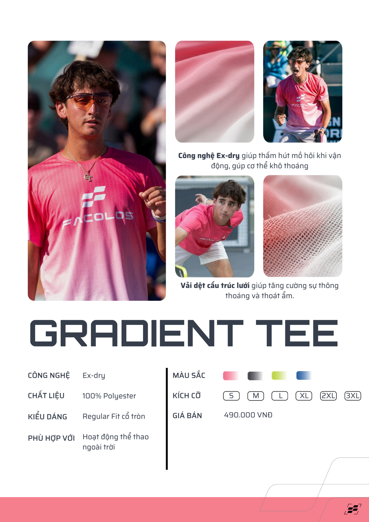 Facolos Gradient Tee Pickleball Jersey